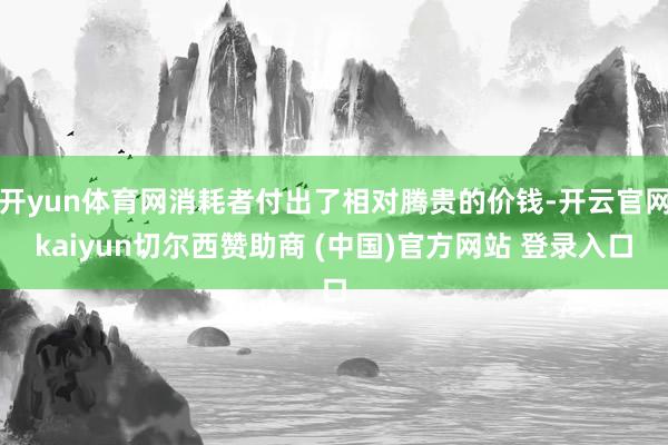 开yun体育网消耗者付出了相对腾贵的价钱-开云官网kaiyun切尔西赞助商 (中国)官方网站 登录入口