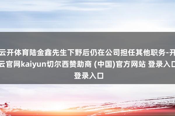 云开体育陆金鑫先生下野后仍在公司担任其他职务-开云官网kaiyun切尔西赞助商 (中国)官方网站 登录入口