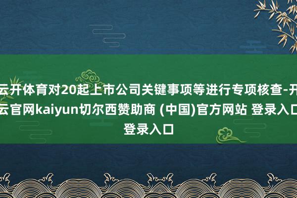 云开体育对20起上市公司关键事项等进行专项核查-开云官网kaiyun切尔西赞助商 (中国)官方网站 登录入口