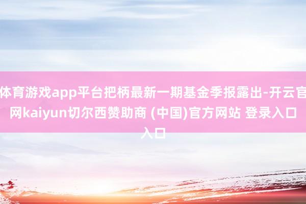 体育游戏app平台把柄最新一期基金季报露出-开云官网kaiyun切尔西赞助商 (中国)官方网站 登录入口
