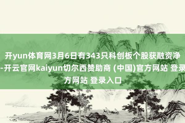 开yun体育网3月6日有343只科创板个股获融资净买入-开云官网kaiyun切尔西赞助商 (中国)官方网站 登录入口