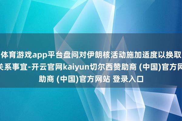 体育游戏app平台盘问对伊朗核活动施加适度以换取拆除制裁的关系事宜-开云官网kaiyun切尔西赞助商 (中国)官方网站 登录入口