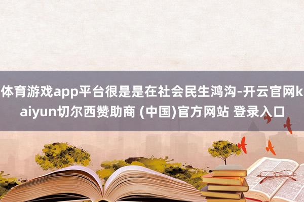 体育游戏app平台很是是在社会民生鸿沟-开云官网kaiyun切尔西赞助商 (中国)官方网站 登录入口